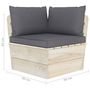 Voir la diapositive 6 : VIDAXL Salon de jardin palette 6 pcs avec coussins bois d'epicea