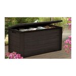 TOOD TOOD Malle de rangement en resine - 300 L - Marron aspect bois - 120 x 46 x 58 cm