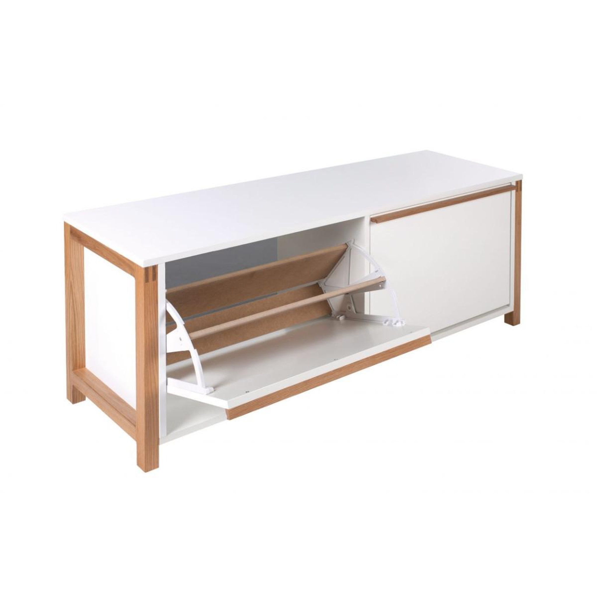 Voir la diapositive 3 : Paris Prix Meuble à chaussures bas  northgate  120cm chêne & blanc