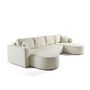 Voir la diapositive 2 : BEST MOBILIER Miro - canapé panoramique en u 7 places - convertible avec coffre - en velours texturé