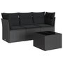Voir la diapositive 2 : VIDAXL Salon de jardin 4 pcs avec coussins noir resine tressee