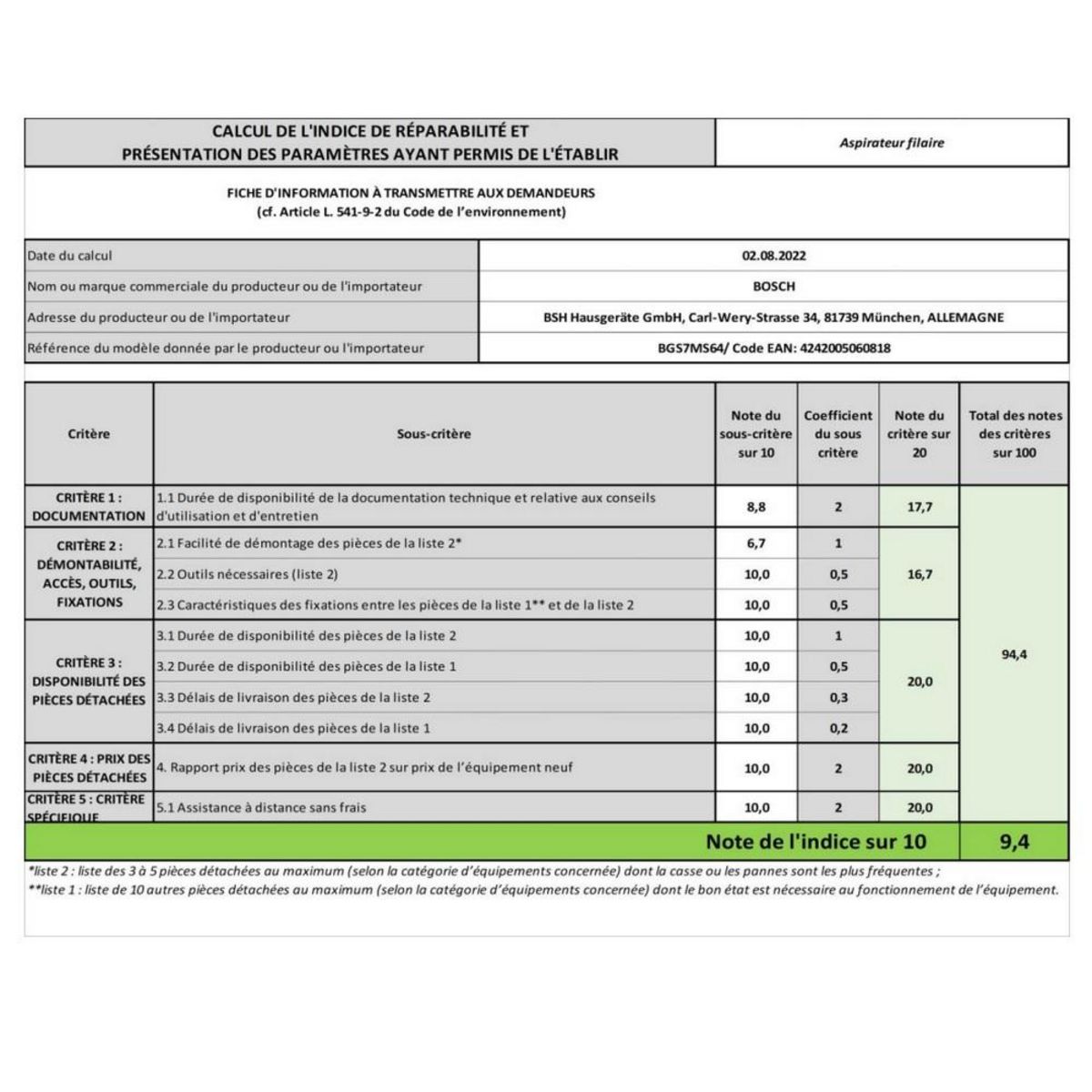BOSCH Aspirateur sans sac aaba 64db noir - bgs7ms64