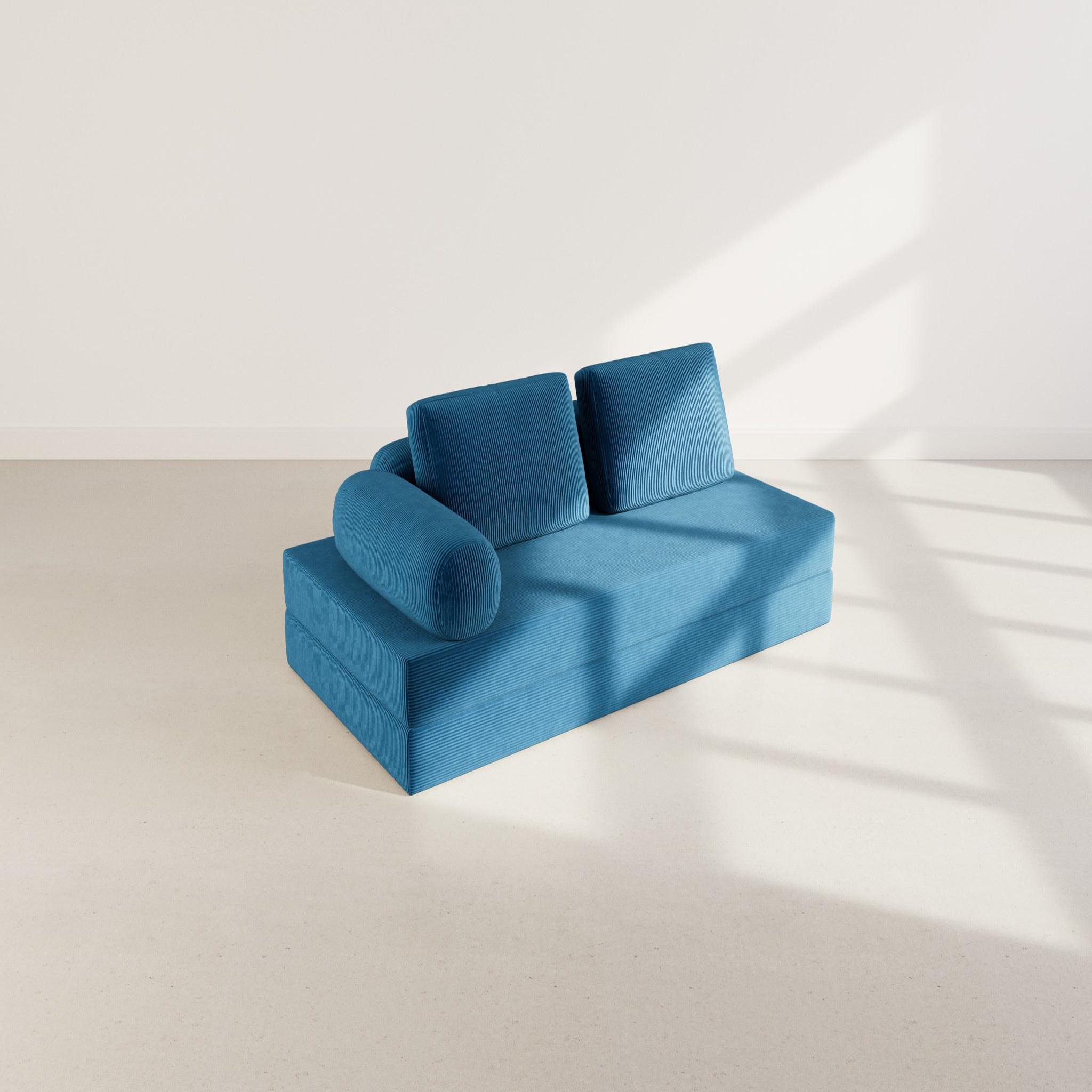 Voir la diapositive 5 : LISA DESIGN Lonny - canapé 3 places convertible en velours côtelé