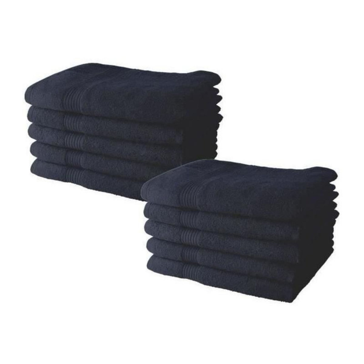 Today Lot de 10 serviettes de Toilette TODAY 50x90 cm 100% Coton - Navy