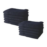Today Lot de 10 serviettes de Toilette TODAY 50x90 cm 100% Coton - Navy