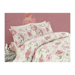 GENERIQUE Parure de lit - 1 housse de couette 220 x 240 cm + 2 taies d'oreiller 60 x 60 cm - 65% coton, 35% polyester - Creme