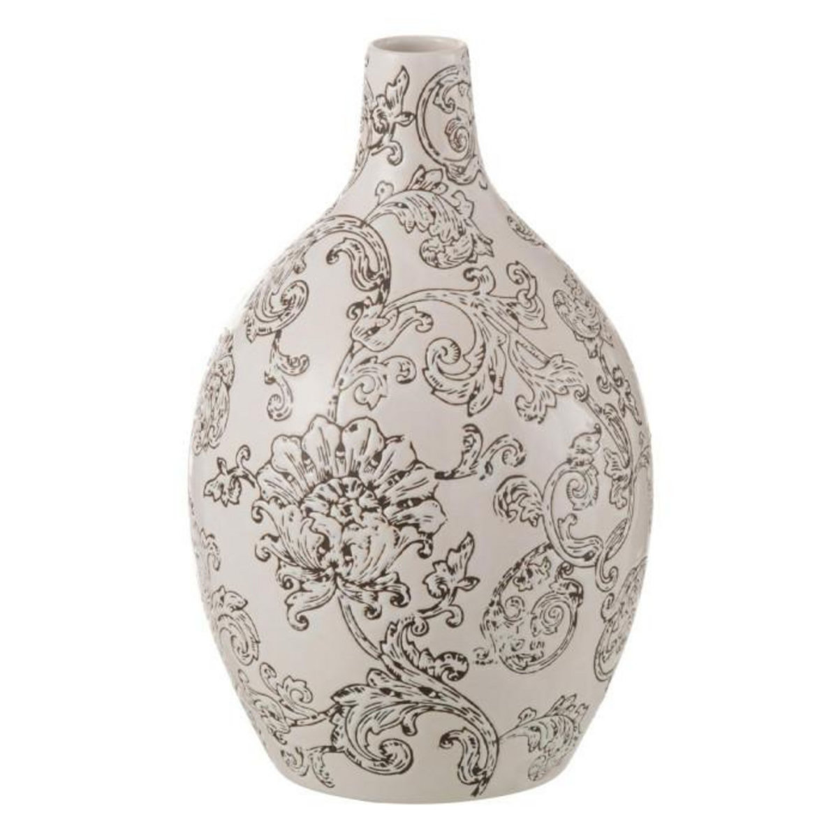 Paris Prix Vase Rond en Porcelaine  Zen  33cm Noir & Blanc