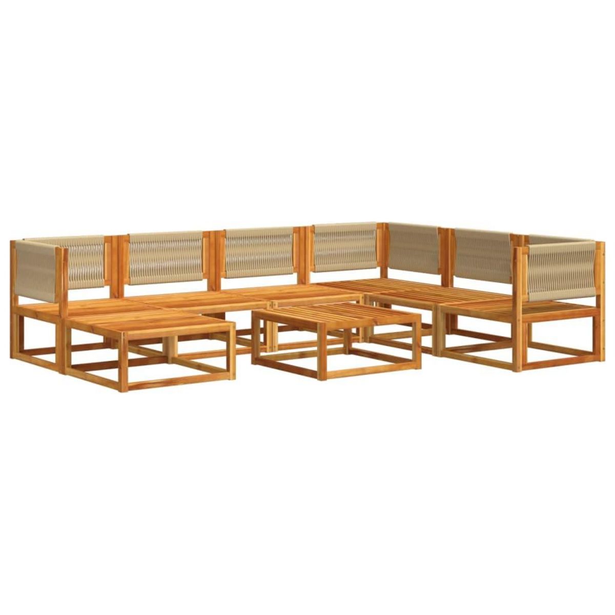 VIDAXL Salon de jardin avec coussins 8 pcs bois massif d'acacia
