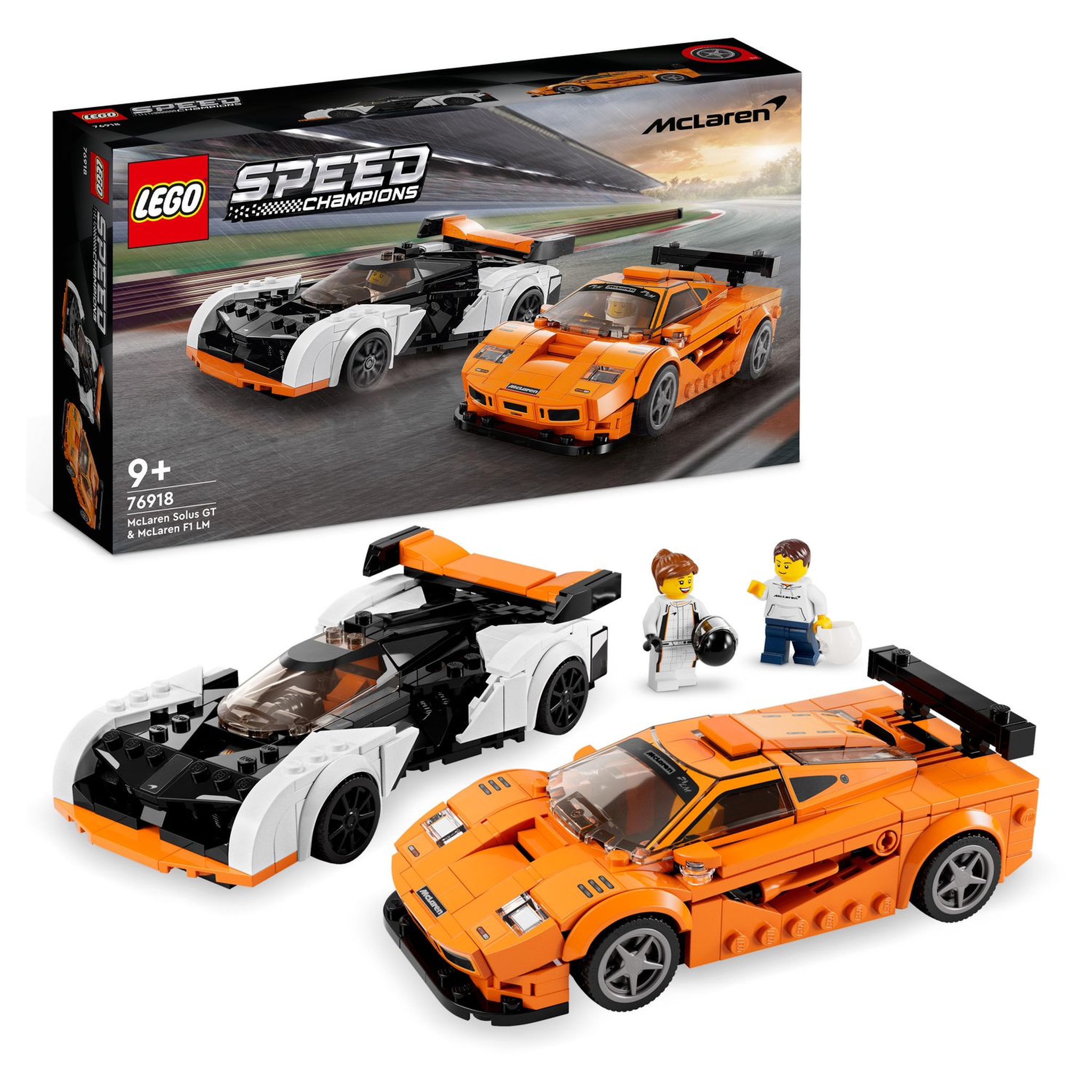 Voir la diapositive 2 : LEGO Speed Champions 76918 - McLaren Solus GT et McLaren F1 LM, Jouet de Contruction Voiture de Course, Kit de Maquette Hypercar