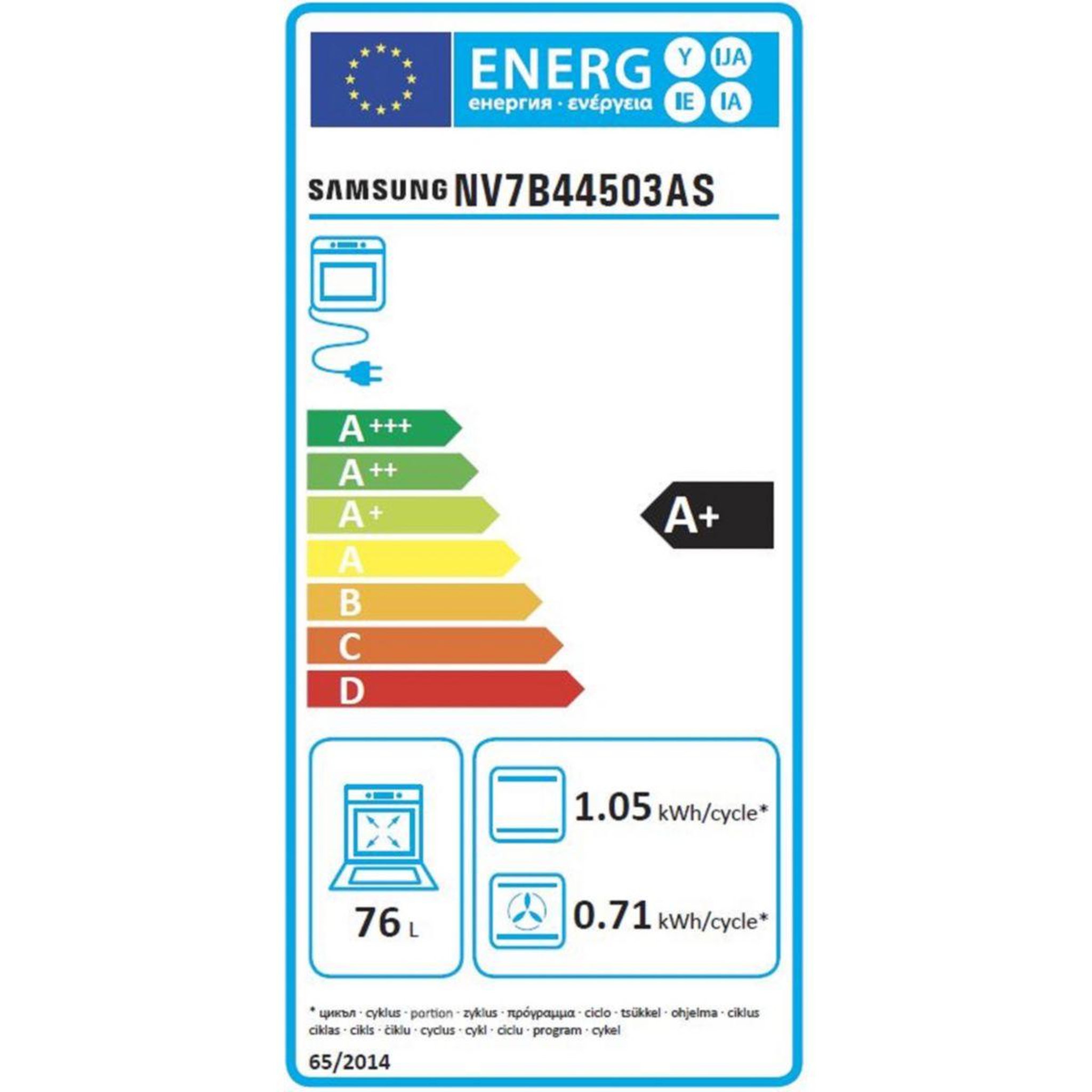 Voir la diapositive 6 : Samsung Four encastrable nv7b44503as - pyrolyse - double cavité - chaleur pulsée - porte froide - série 4