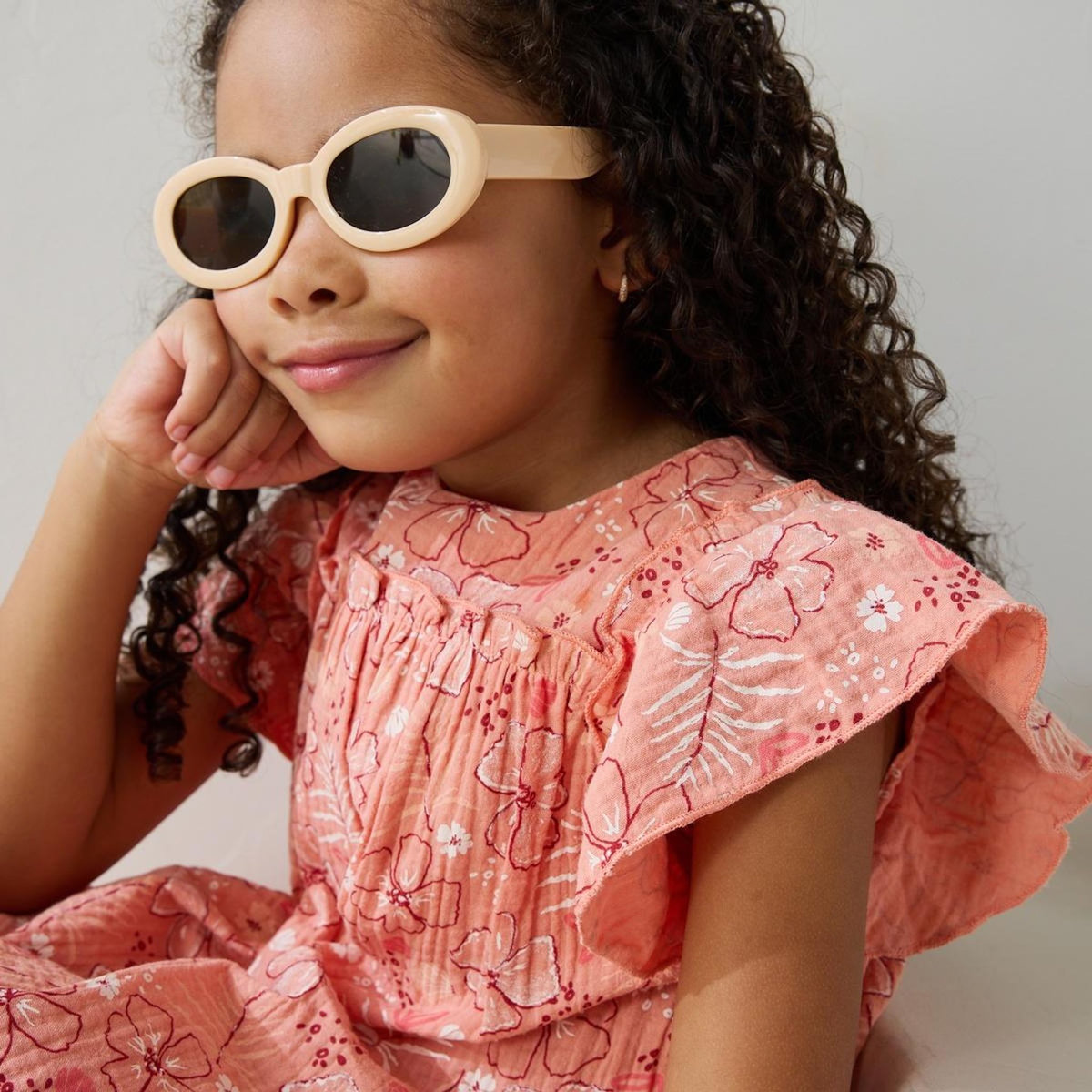 Petit Béguin Robe enfant en gaze de coton Santa Giulia