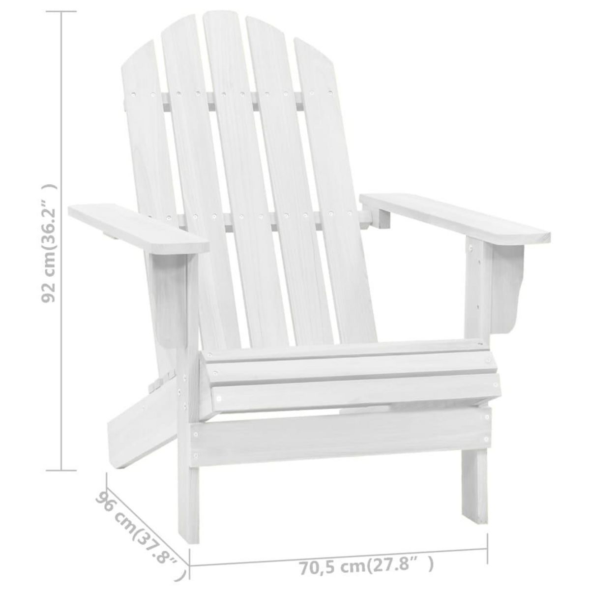 VIDAXL Chaise de jardin bois blanc