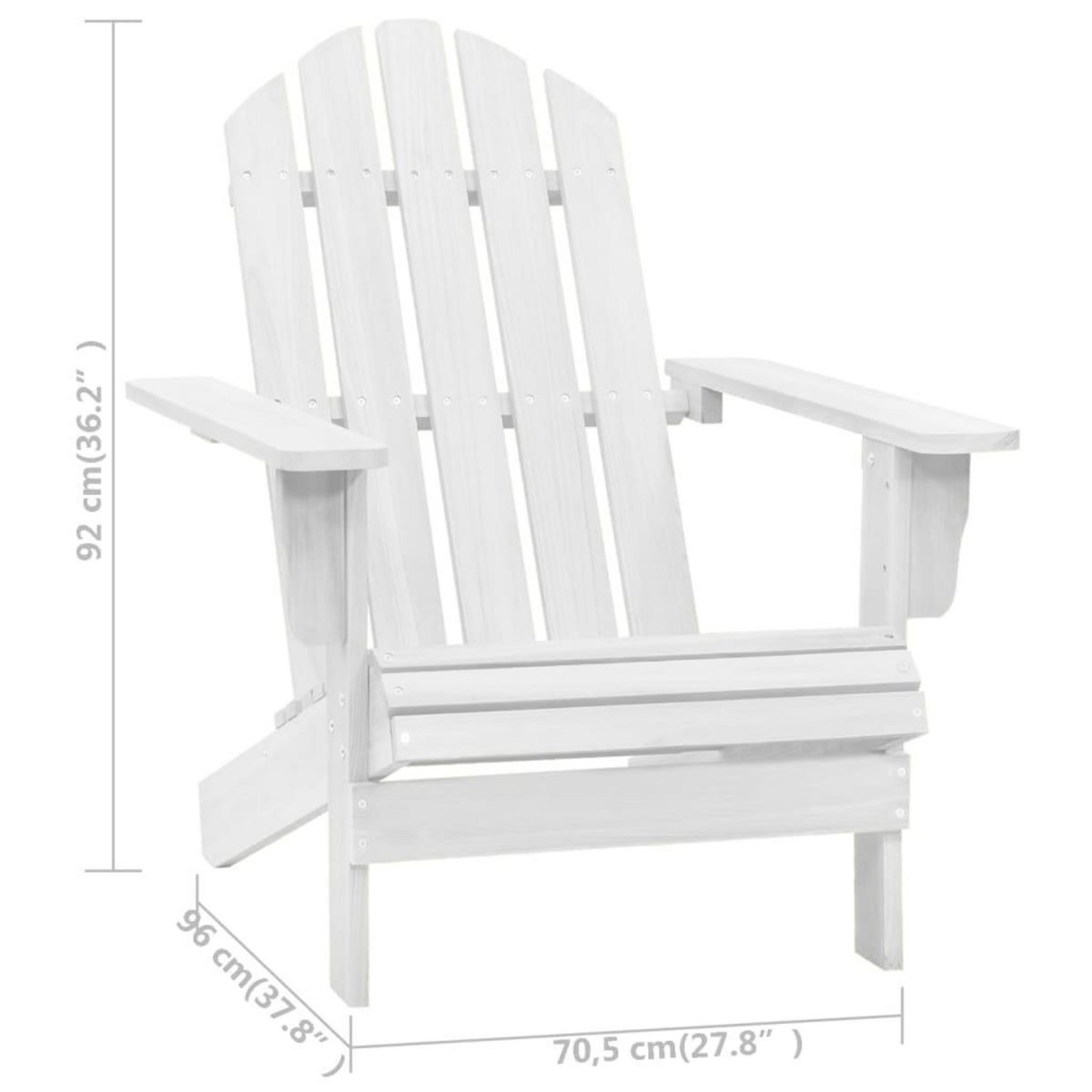 VIDAXL Chaise de jardin bois blanc
