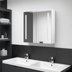VIDAXL Armoire de salle de bain à miroir LED Blanc brillant 62x14x60cm