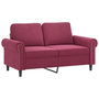 Voir la diapositive 3 : VIDAXL Ensemble de canapes 2 pcs avec coussins Rouge bordeaux Velours