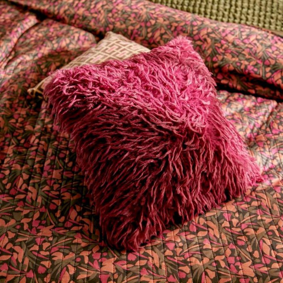 ATMOSPHERA Coussin Imitation Plume  Belli  40x40cm Prune