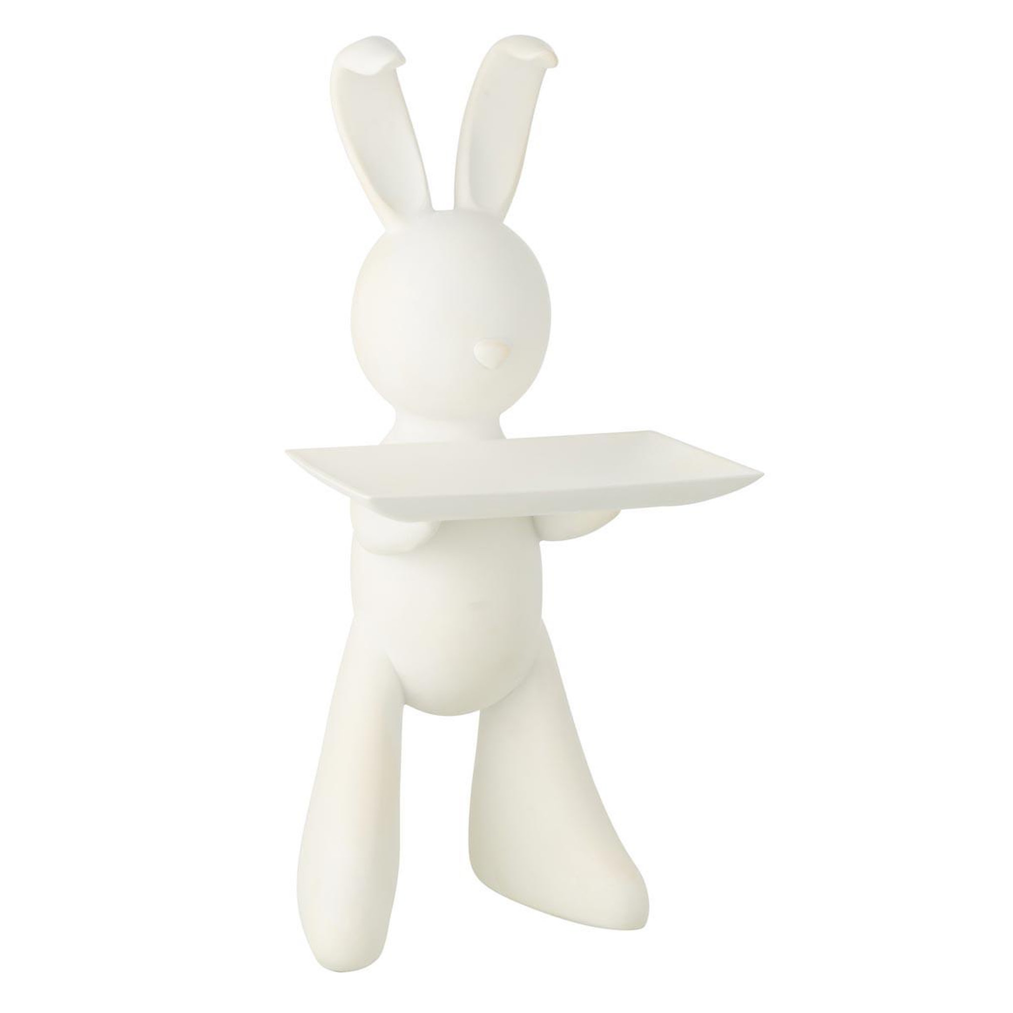 J-LINE Vide-poche statue en résine  lapin  75cm blanc
