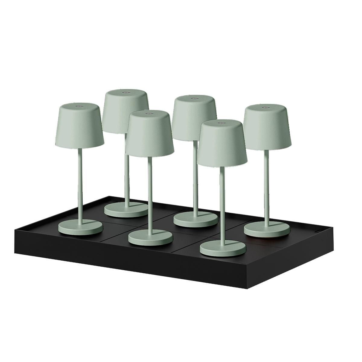 Lumisky 6 mini lampes avec plateau de chargement KELLY MINI Vert Aluminium H22cm