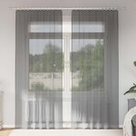 VIDAXL Rideaux en voile avec boucles 2 pcs gris fonce 140x245 cm
