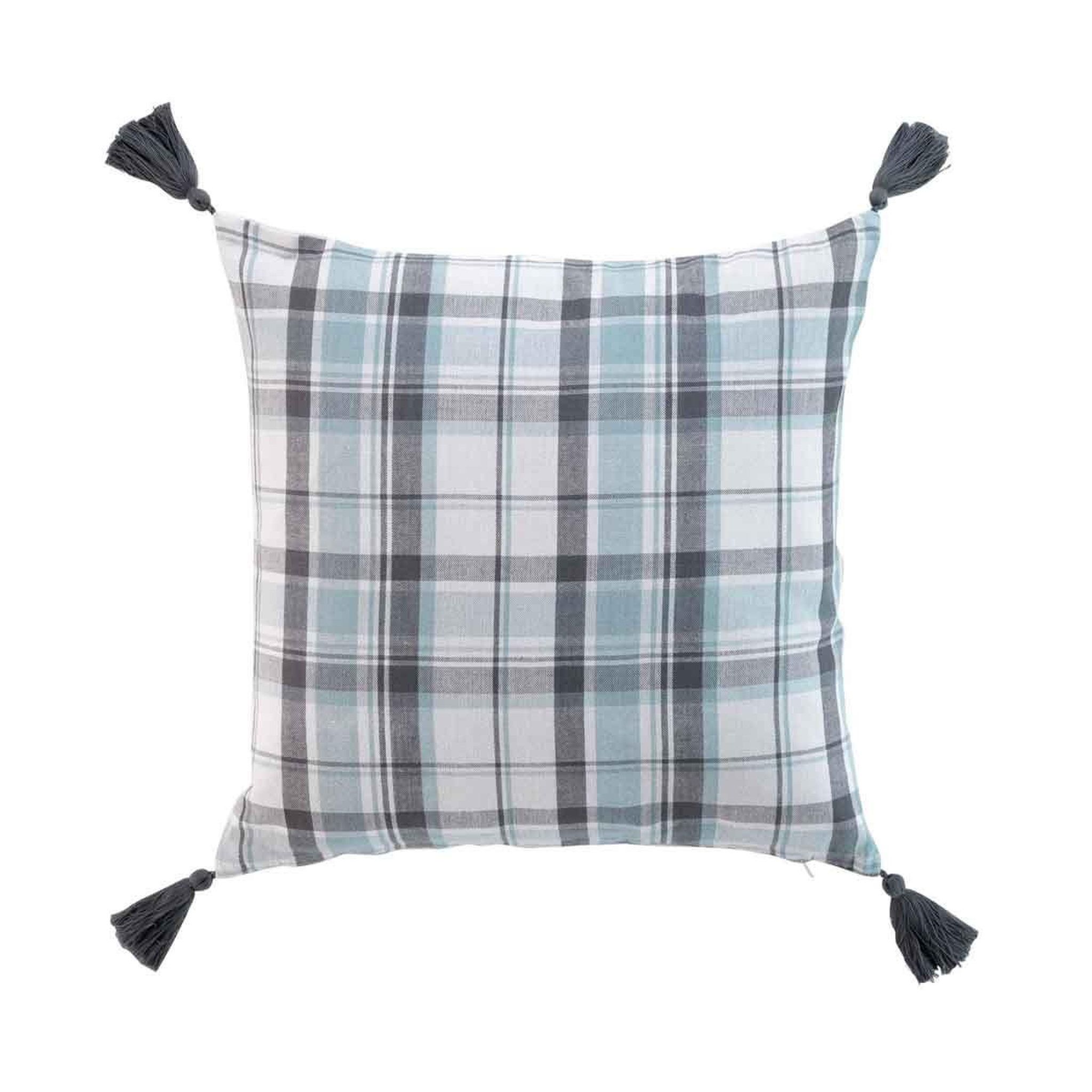 Voir la diapositive 2 : Douceur d'Intérieur Coussin déco tissé  megève  40x40cm bleu