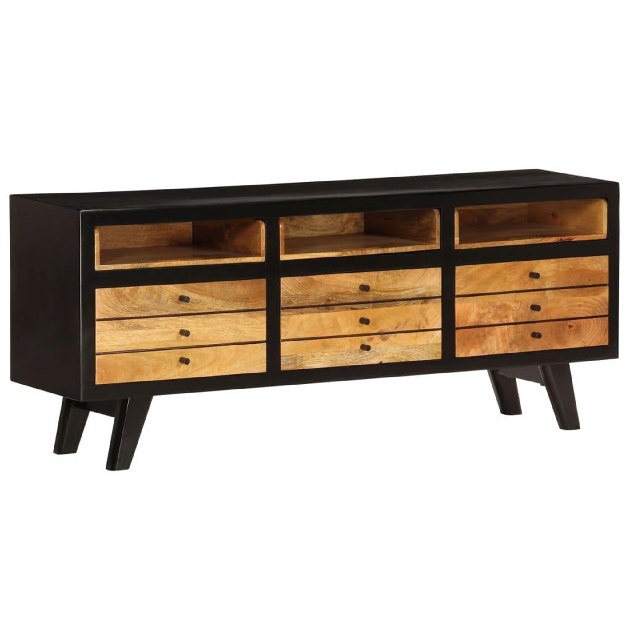 Voir la diapositive 1 : VIDAXL Meuble TV Bois de manguier massif 120x30x50 cm