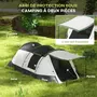 OUTSUNNY Tente de camping familiale 3-4 pers. - tente tunnel porche étanche 2000 mm - sac de transport inclus - gris