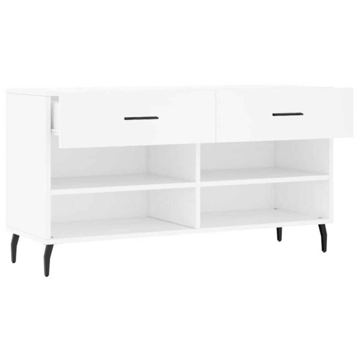 VIDAXL Banc à chaussures blanc 102x35x55 cm bois d ingénierie