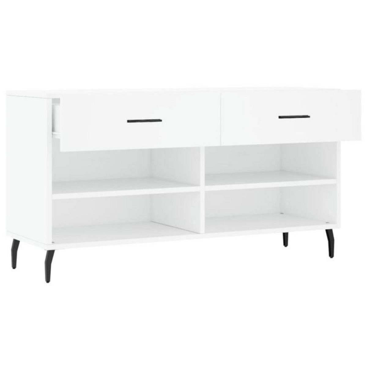 VIDAXL Banc à chaussures blanc 102x35x55 cm bois d ingénierie