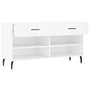 Voir la diapositive 5 : VIDAXL Banc à chaussures blanc 102x35x55 cm bois d ingénierie