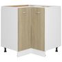 Voir la diapositive 2 : VIDAXL Armoire de plancher d'angle chene sonoma 75,5x75,5x81,5 cm bois