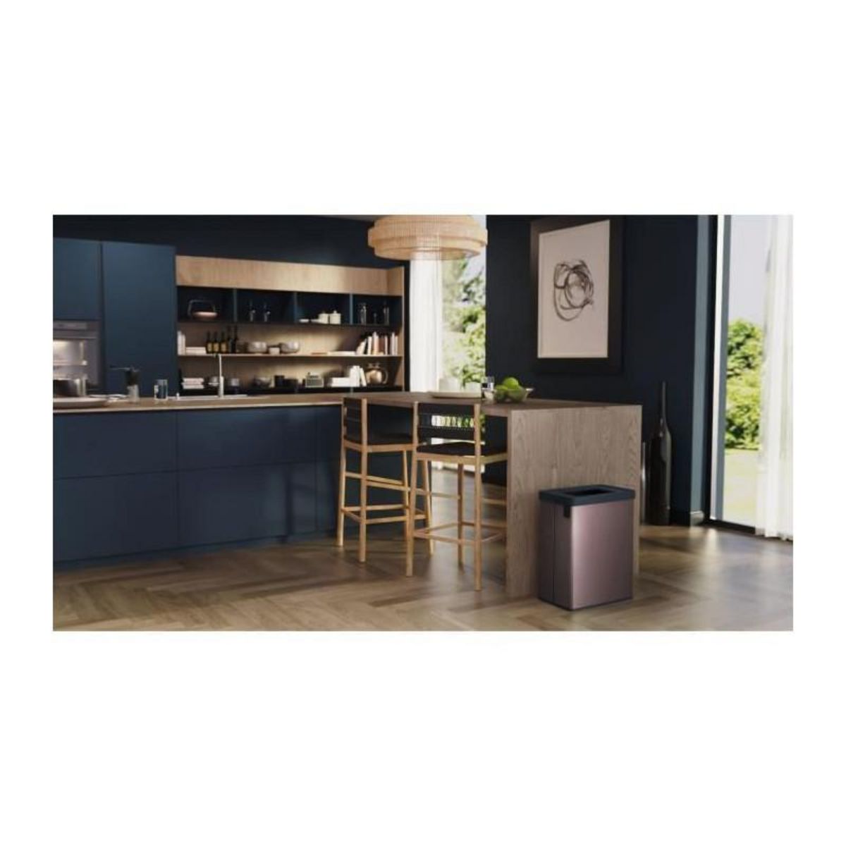 CURVER Poubelle de tri - VERTO - CURVER - 54 L - Rose perle