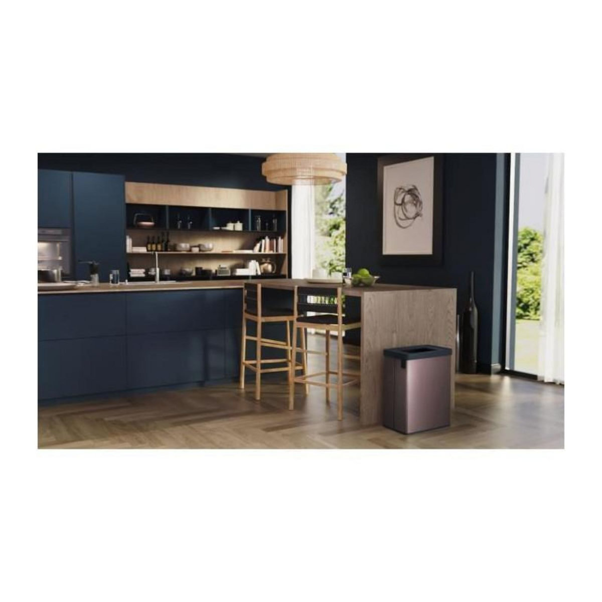 CURVER Poubelle de tri - VERTO - CURVER - 54 L - Rose perle