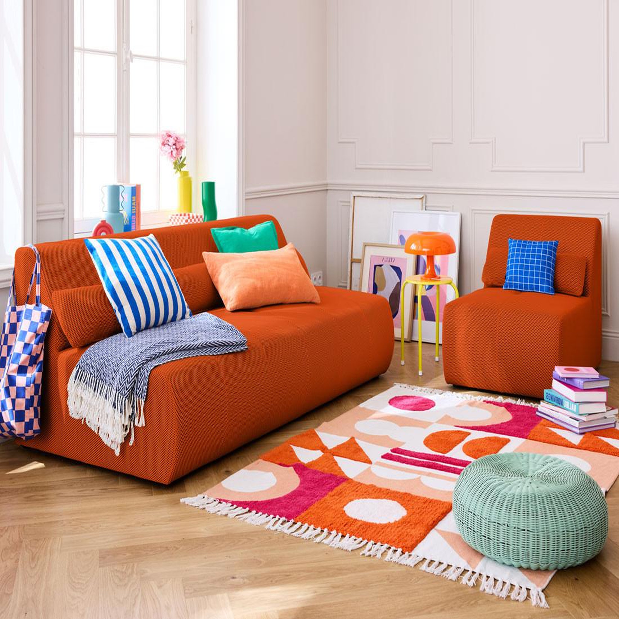 Voir la diapositive 1 : LISA DESIGN Onyx - canapé droit 3 places - en tissu mailles 3d