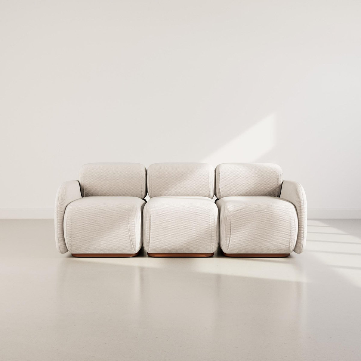 LISA DESIGN Penelope - canapé droit modulable 3 places en velours texturé