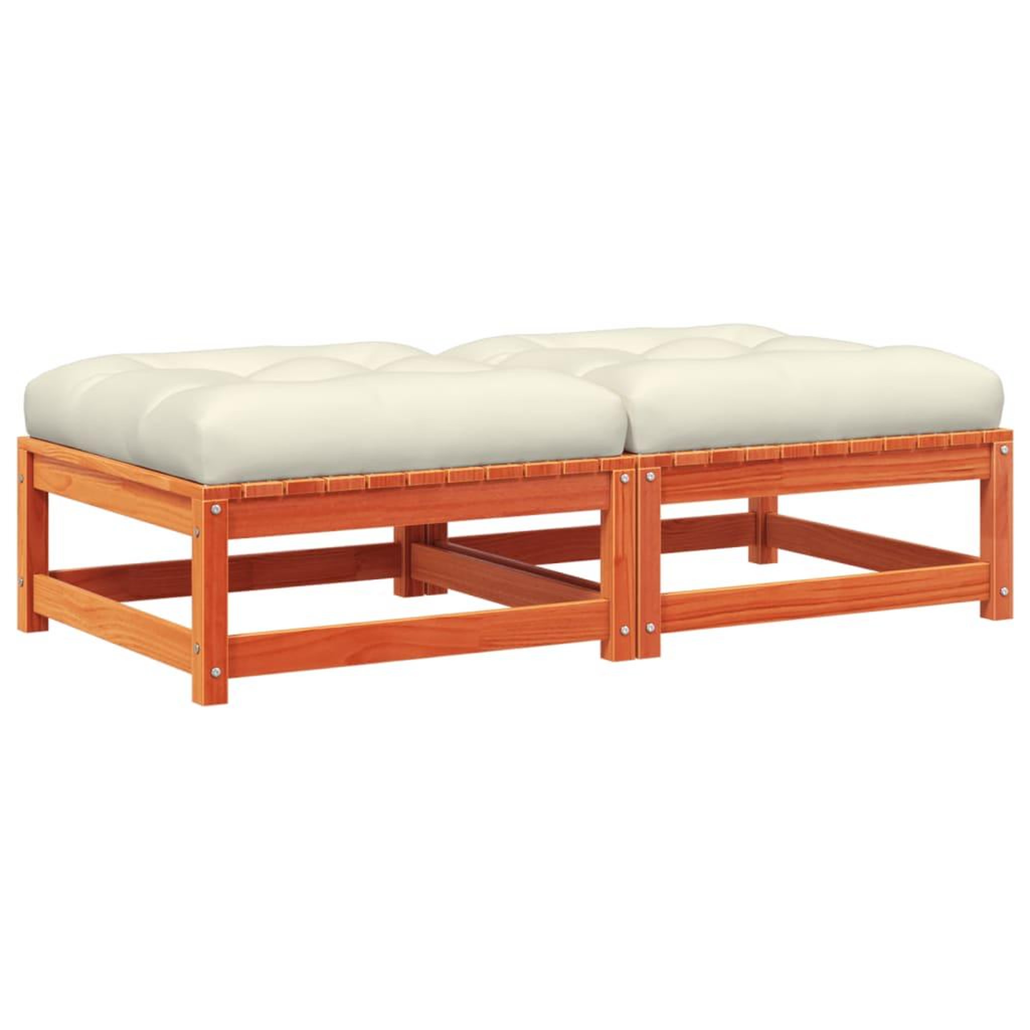 Voir la diapositive 2 : VIDAXL Repose-pieds de jardin avec coussins 2 pcs bois massif pin