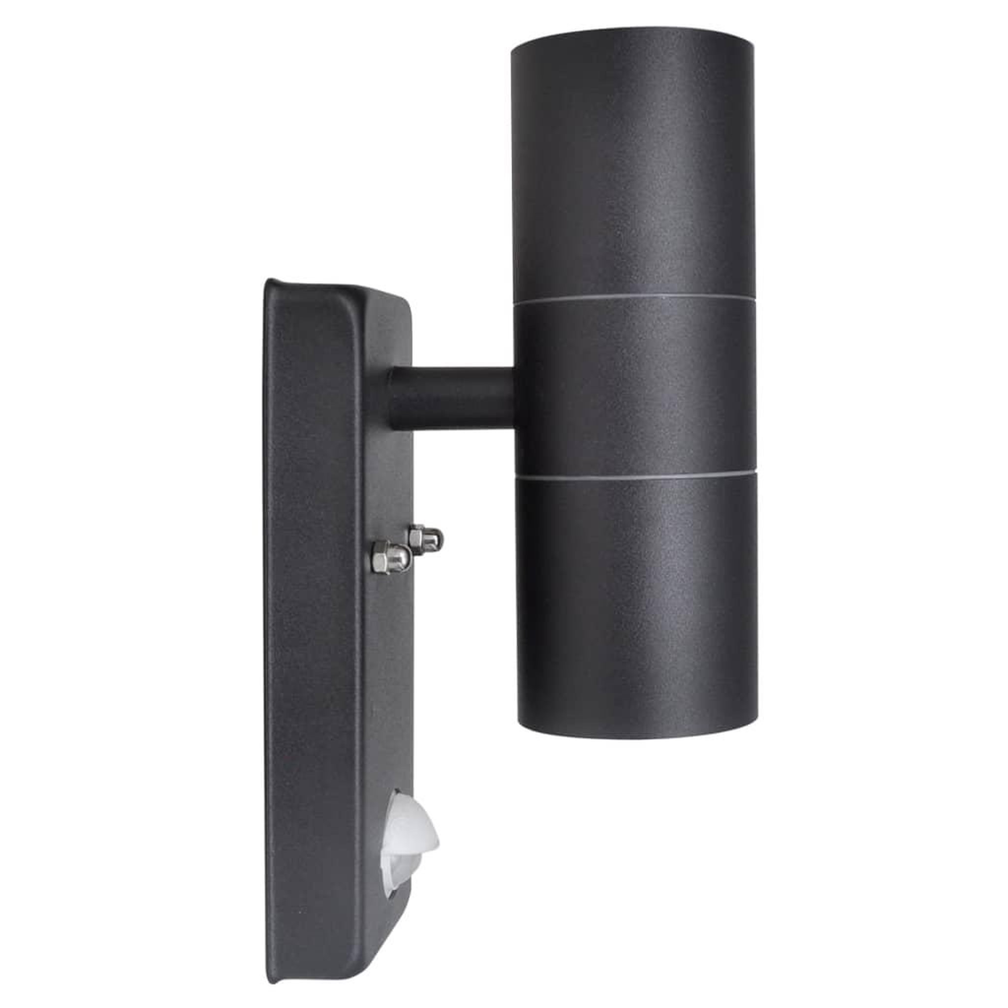 Voir la diapositive 2 : VIDAXL Lampe murale a LED avec capteur Inox Forme cylindrique Noir