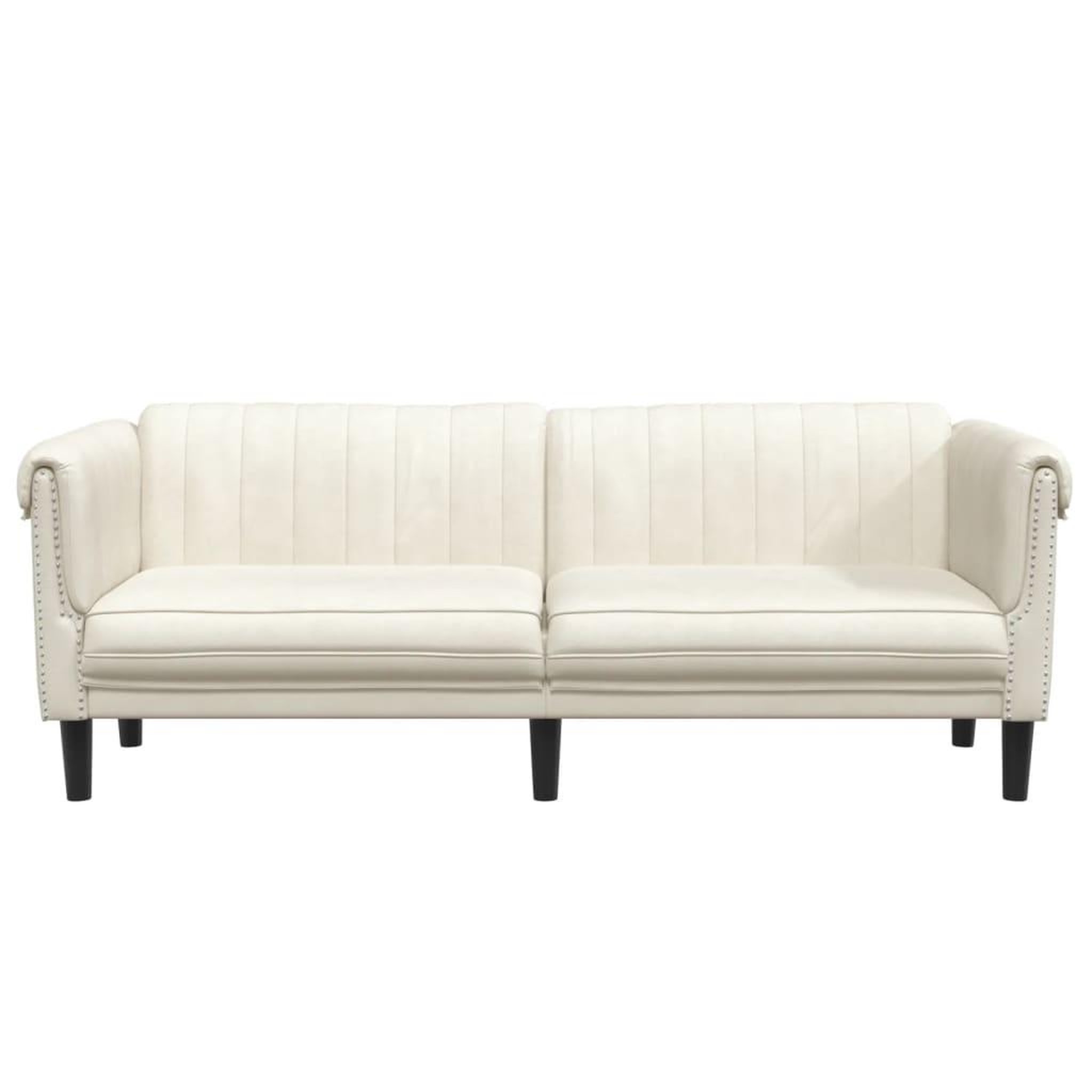 Voir la diapositive 4 : VIDAXL Canape a 3 places creme velours
