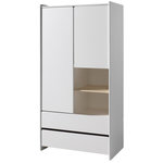 Paris Prix Armoire 2 Portes & 2 Tiroirs  Kiddy  90cm Blanc