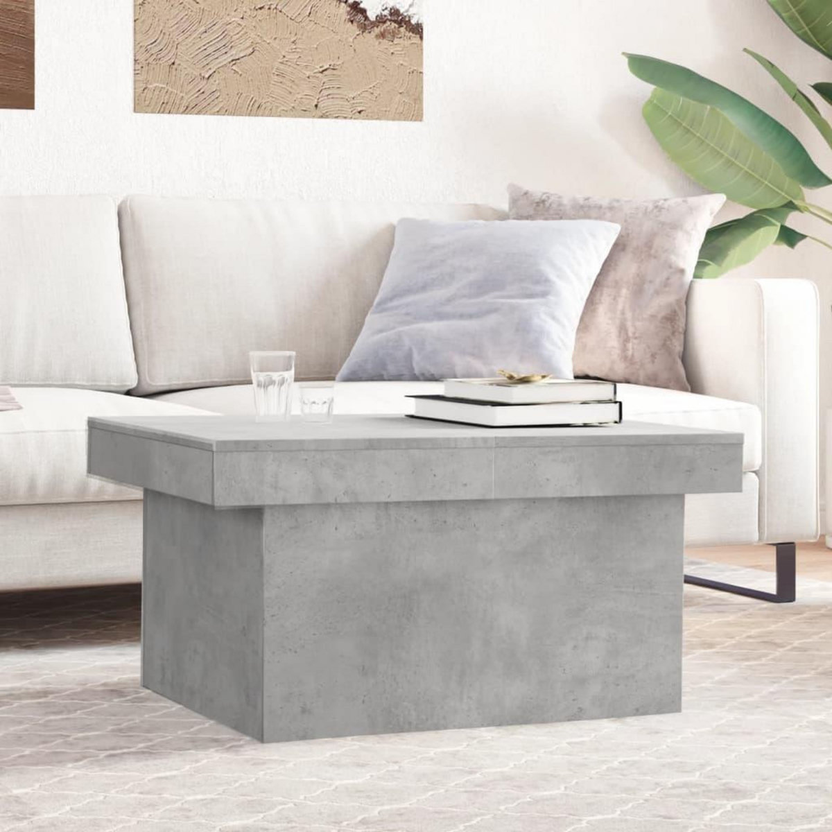 VIDAXL Table basse gris beton 100x55x40 cm bois d'ingenierie