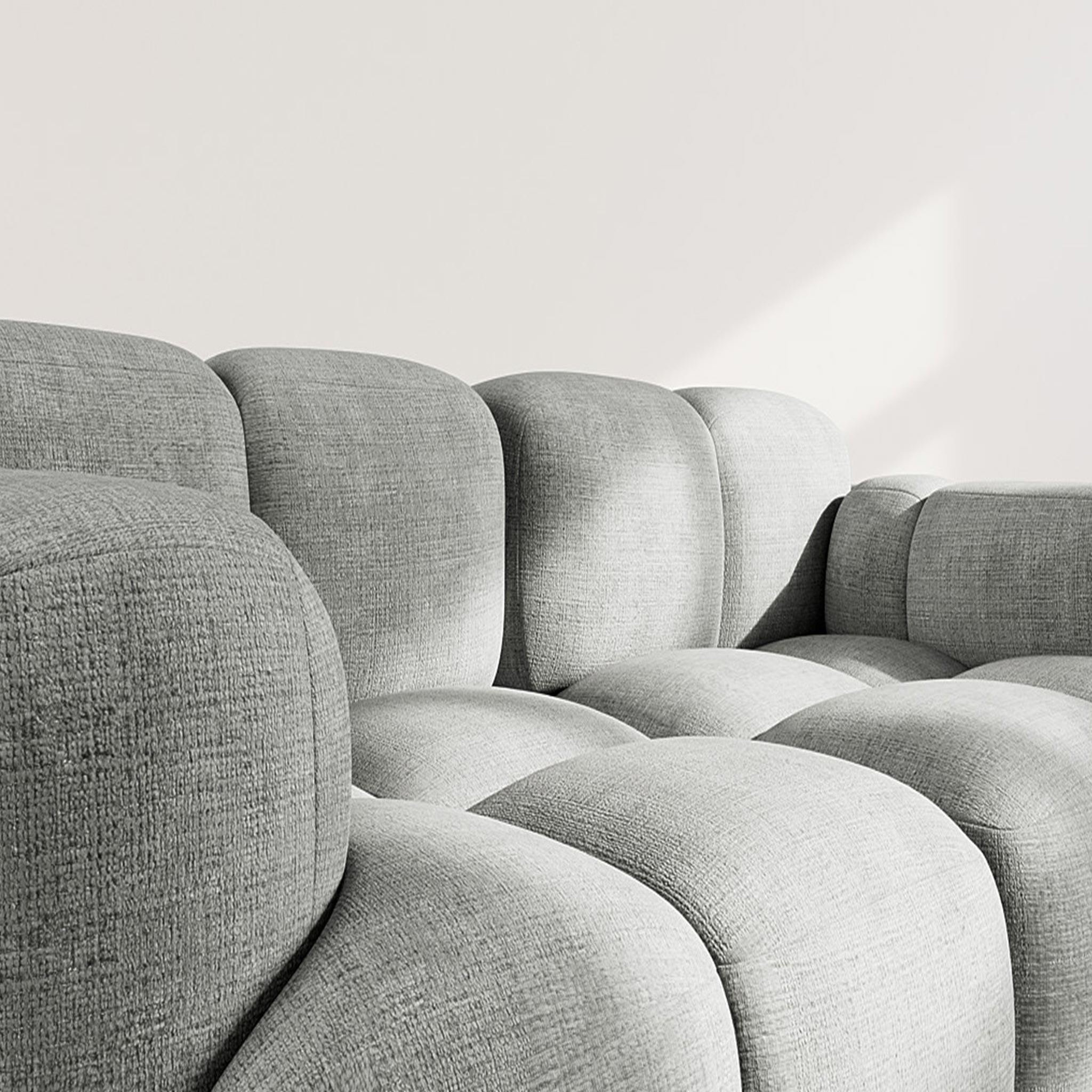 Voir la diapositive 4 : BEST MOBILIER Grace - canapé modulable 2 places en velours texturé