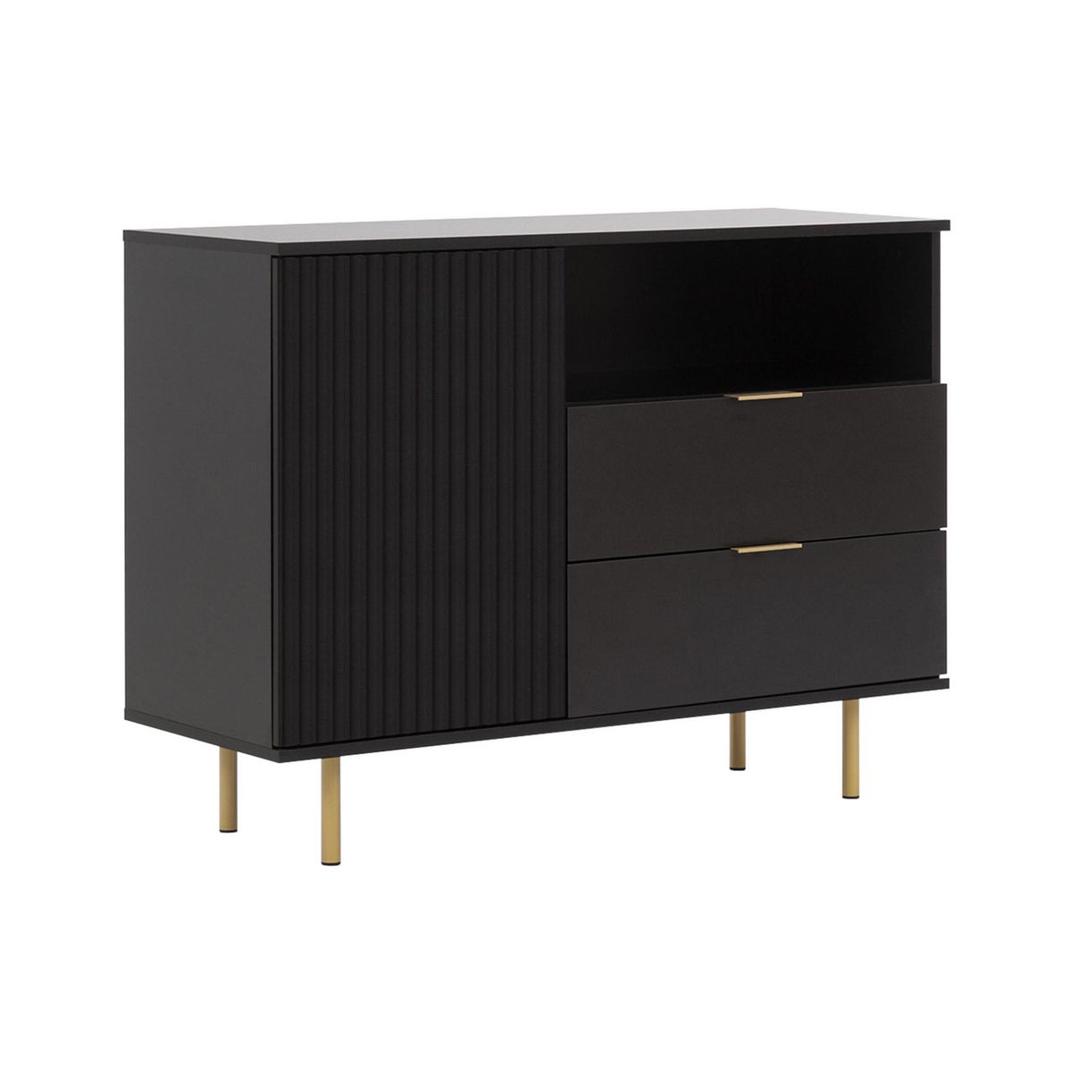 BEST MOBILIER Monica - buffet - noir - 107 cm