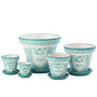 Voir la diapositive 3 : Paris Prix Pot Avec Soucoupe en Céramique  Granada  21cm Bleu Aqua