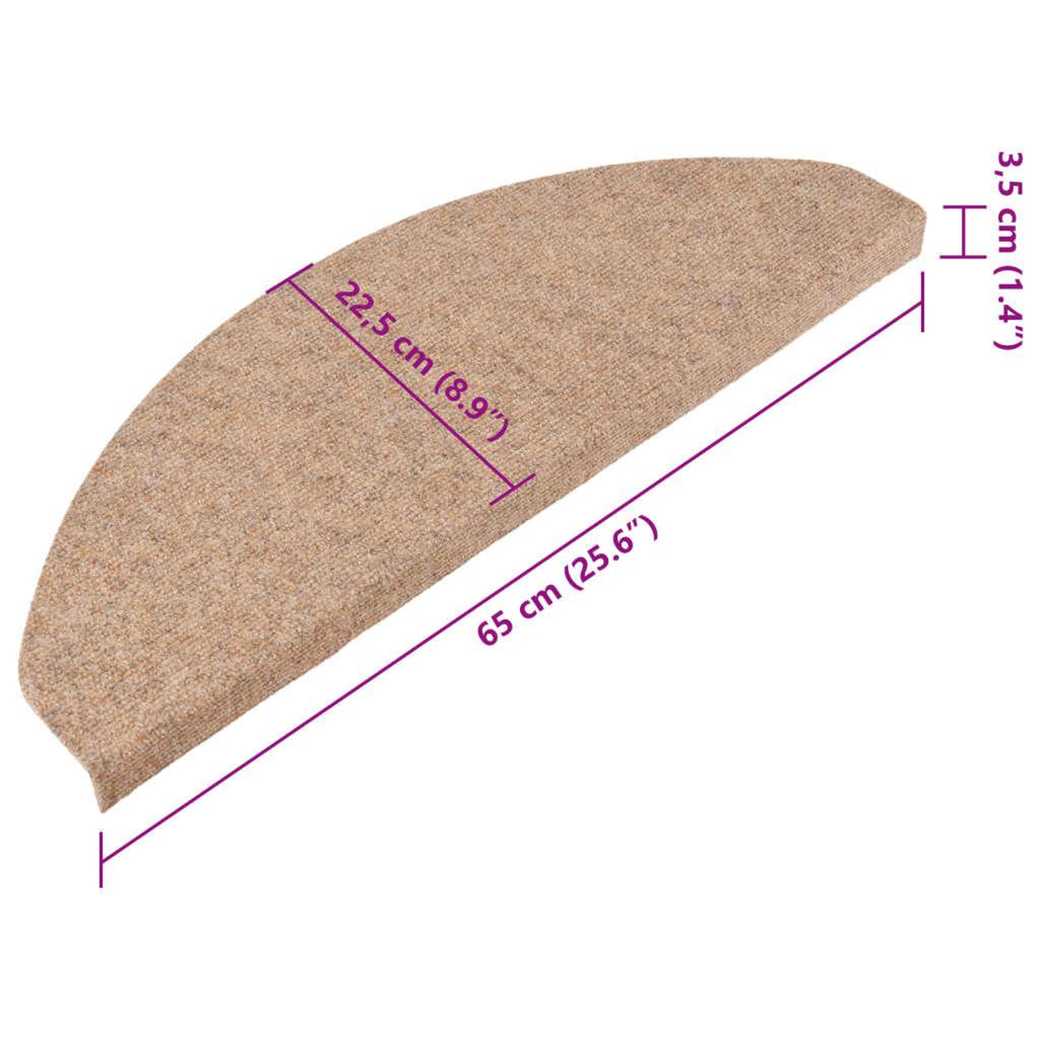 Voir la diapositive 6 : VIDAXL Tapis d'escalier autocollants 15 pcs 65x22,5x3,5 cm Beige