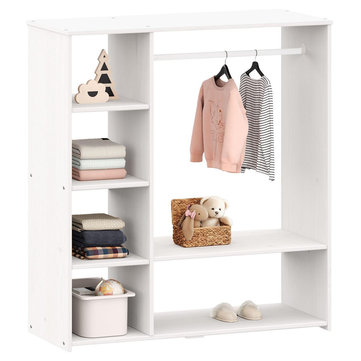 IDIMEX Penderie enfant RAFAEL avec étagères en pin massif