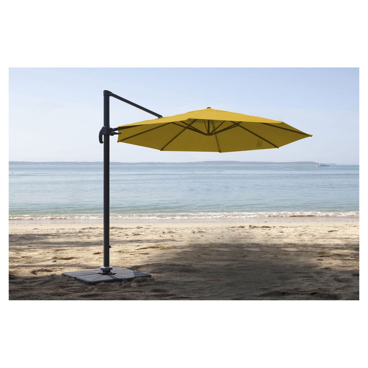 JARDILINE Parasol déporté rond - Aluminium et polyester - Mangue - D3m - TOBAGO ECO