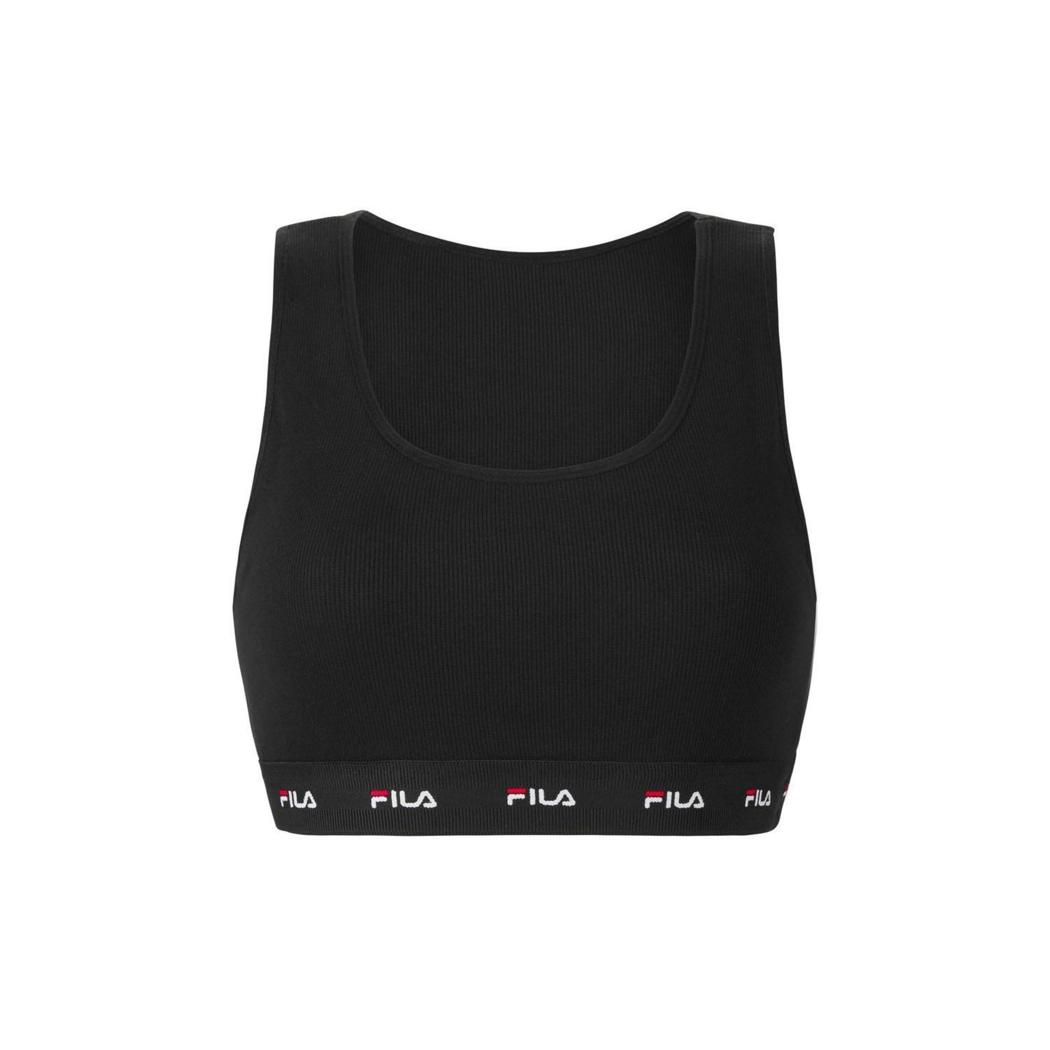 FILA Brassière femme en coton FU6157. Coloris disponibles : Noir