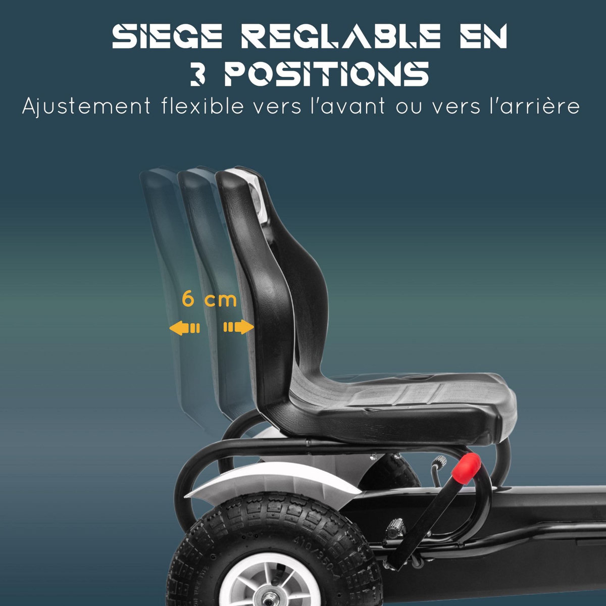 HOMCOM Kart à pédales enfant Go kart Formule 1 Racing passione italia pneus gonflables caoutchouc