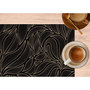 Voir la diapositive 2 : HABITABLE Lot de 6 sets de table motif feuillage avec encre métallique COSMO - 30 x 45 cm - Or et noir
