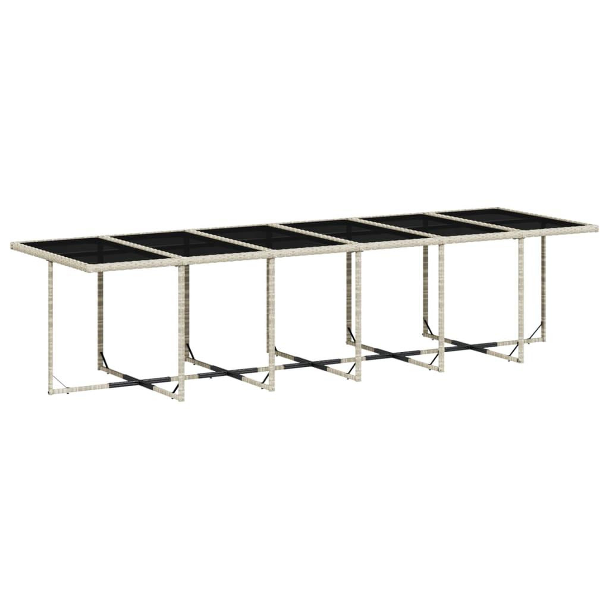 Voir la diapositive 4 : VIDAXL Ensemble a manger de jardin et coussins 13 pcs gris clair rotin