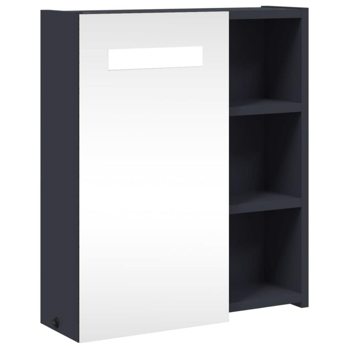 VIDAXL Armoire de salle de bain a miroir avec LED gris 45x13x52 cm